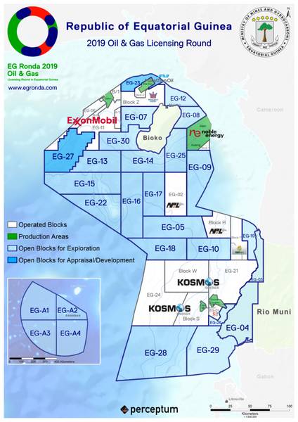 Algunos de los bloques de petróleo / gas en Guinea Ecuatorial (Imagen: Marathon Oil)