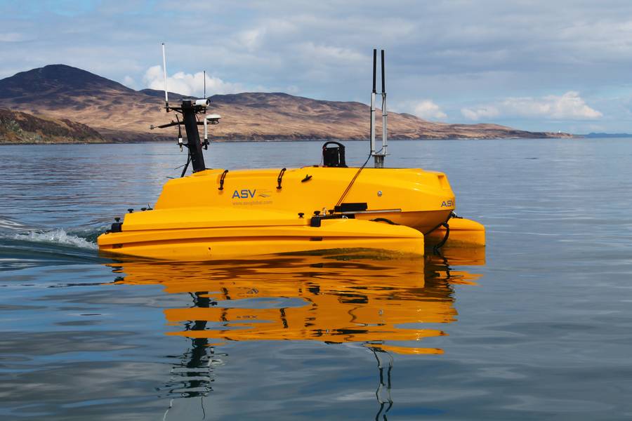 A C-Cat 3 ، من ASV Global ، يتم استخدامه لعمل ADCP في Sound of Islay. صورة من MarynSol. A C-Cat 3 ، من ASV Global ، يتم استخدامه لعمل ADCP في Sound of Islay. صورة من MarynSol.