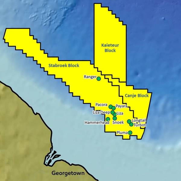 Stabroek Block的先前发现（图片来源：ExxonMobil）