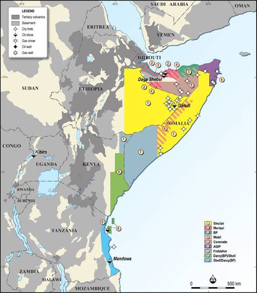 Um mapa mostrando os blocos estratégicos de petróleo offshore da Somália na África Oriental; Crédito, Geo Expro.