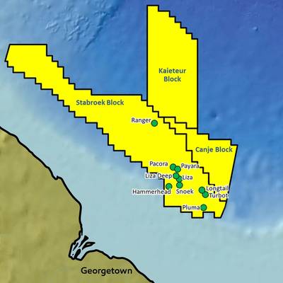 Achados anteriores no Bloco de Stabroek (Imagem: ExxonMobil)