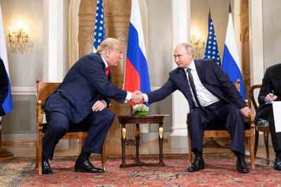 Dateifoto: Donald Trump und Vladimir Putin im Juli 2018 (offizielles Foto des Weißen Hauses von Shealah Craighead)