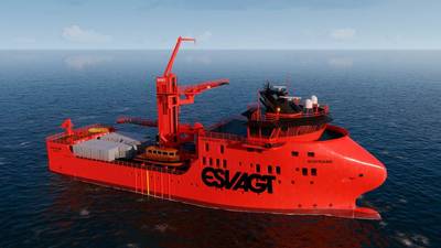 ESVAGT为MHI维斯塔斯的新831L设计提供两艘服务操作船。照片：ESVAGT