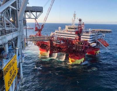 Floatel Endurance in Betrieb für Equinor im Martin Linge-Feld - Bildnachweis: Floatel International