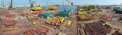 El patio de Jebel Ali de McDermott en los Emiratos Árabes Unidos (Foto: McDermott)