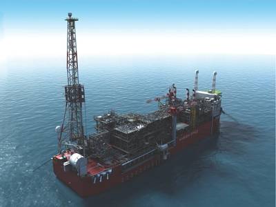 La unidad de almacenamiento y descarga de producción flotante (FPSO, por sus siglas en inglés) Energian Power trabajará 90 kilómetros mar adentro para permitir el amarre del campo Karish. (Imagen: TechnipFMC)