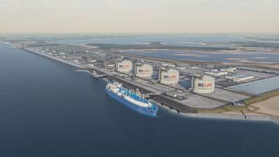 Απεικόνιση σε υπολογιστή του έργου Rio Grande LNG της NextDecade (Πίστωση: NextDecade)