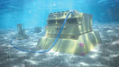 Το σύστημα επεξεργασίας υδάτων Seabox subsea, που βρίσκεται στον πυθμένα του βυθού. (Εικόνα: NOV)