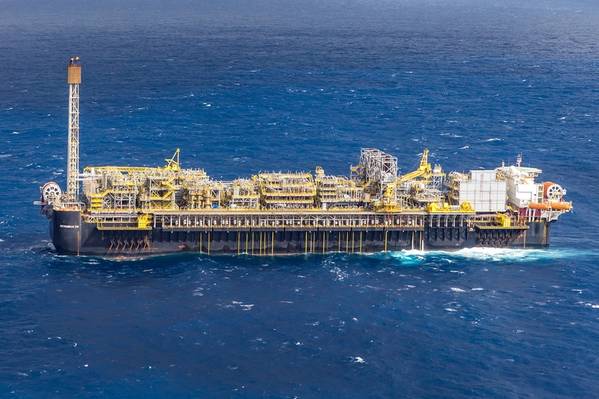 O FPSO P66 produzindo no pré-sal Lula Sul (Foto: Petrobras)