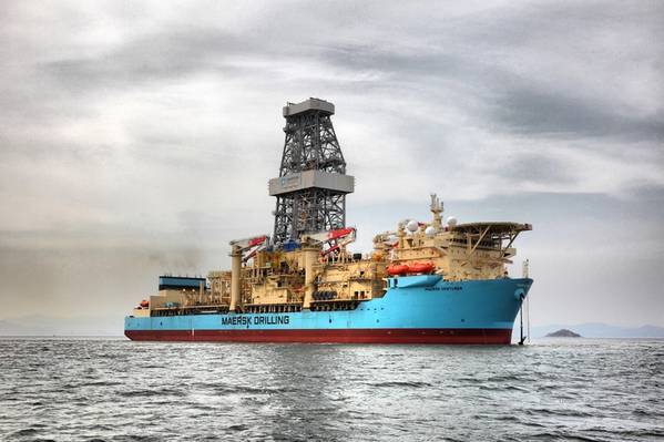 El barco de perforación Maersk Venturer, construido en 2014, se ha mantenido en Ghana para completar el pozo de producción Enyenra-14 de Tullow. (Foto: Maersk Drilling)