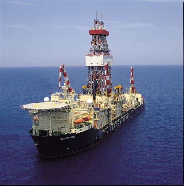 El buque de perforación de Saipem Saipem 10000 en el campo Zohr operado por Eni en la concesión Shorouk en el Mar Mediterráneo (Foto: Saipem)