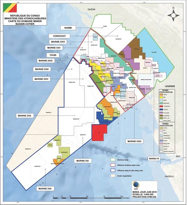 Нефтяные блоки Республики Конго (Изображение: Министерство углеводородов)