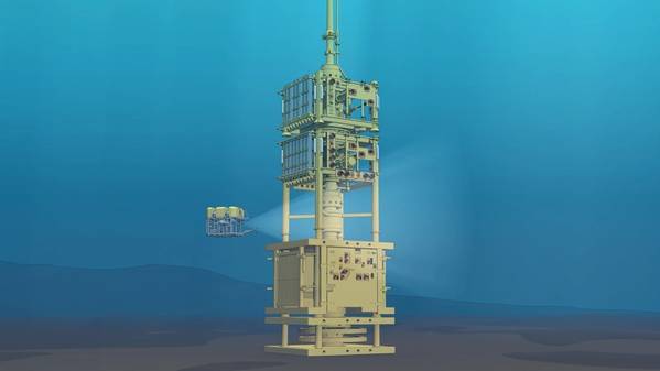 O Sistema de Riser de Intervenção da Expro para o contrato de plugue e abandono (P & A) de Chainetti Field Fase II da Petrona, no offshore da Mauritânia. (Imagem: Expro)