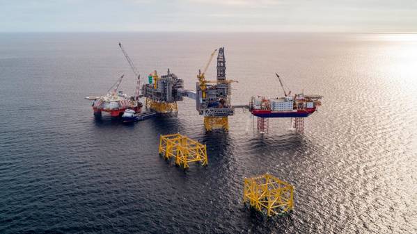 O campo Johan Sverdrup no Mar do Norte. (Foto: Equinor ASA)