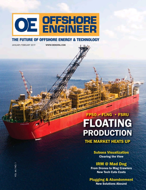 Offshore Engineer Magazine Cover Jan 2019 - FPSO/FNLG Outlook and Technologies