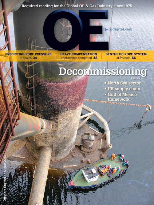 Offshore Engineer Magazine Cover Aug 2013 - 