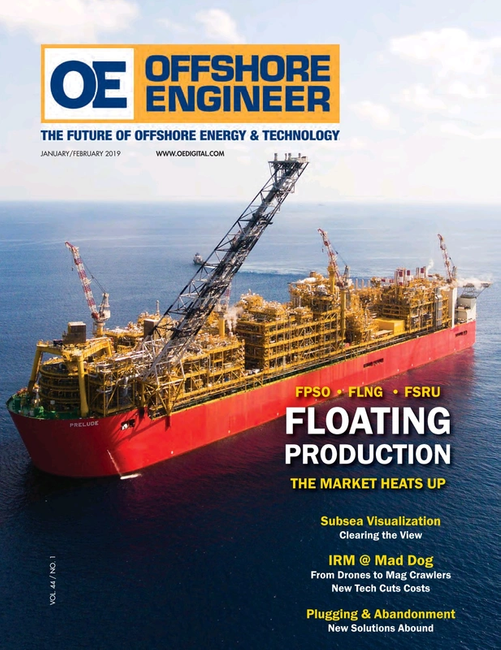 Offshore Engineer Magazine Cover Jan 2019 - FPSO/FNLG Outlook and Technologies