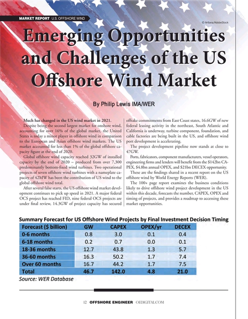 Offshore Engineer magazine -  US Offshore Wind Market