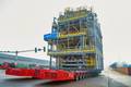 Maneuvering one of the sixth turn on the 10 km journey with oversized cargo, Rizhao, China. Image courtesy deugro