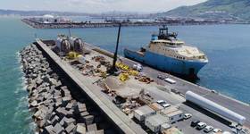 Maersk Mariner vessel at Punta Sollana quay in the port of Bilbao - Credit: Saitec Offshore Technologies