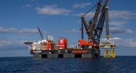Siemens Energy Offshore Transformer Module being installed by Heerema Marine Contractors’ Sleipnir (Credit: Inch Cape Offshore )
