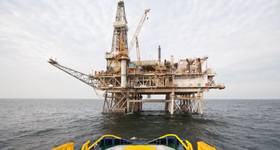 Chirga platform in the Caspian Sea (Credit: BP)