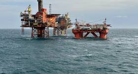 Prosafe's accomodation rig next to Captain field platform (Credit: Prosafe)