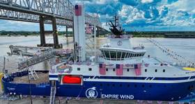 The christening of the US-built service operations vessel ECO Liberty in June 2025 (Credit: Brian Young/Equinor)