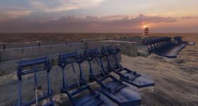 Illustration of Eco Wave Power's upcoming project in Portugal (Credit: Eco Wave Power)