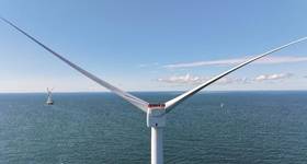 A GE Haliade-X Turbine Stands in the Vineyard Wind 1 Project Area (Credit: Worldview Films / Vineyard Wind)
