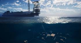 An artist’s illustration showing a floating production system with mooring spread (Credit: Sonardyne)