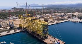 Jacket structure destined for the Neptun Deep gas development (Credit: Saipem)