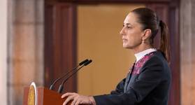 Mexican President Claudia Sheinbaum, pictured at a recent press briefing in the wake of the Venezuelan earthquakes.
Image courtesy https://www.gob.mx/ Press Release