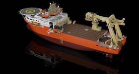 Render of Solstad’s new multi-purpose deepwater installation and construction vessel. © Kongsberg Maritime