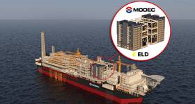Conception Illustration of FPSO with full scale 100MW SOFC installation with integrated carbon capture (Credit: MODEC)