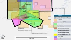 Bedout Mega Merge Area of Interest with the incorporated 3D seismic data sets (Credit: Carnarvon Energy)