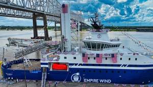 The christening of the US-built service operations vessel ECO Liberty in June 2025 (Credit: Brian Young/Equinor)