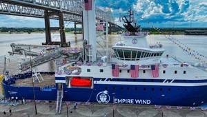 The christening of the US-built service operations vessel ECO Liberty in June 2025 (Credit: Brian Young / Equinor)