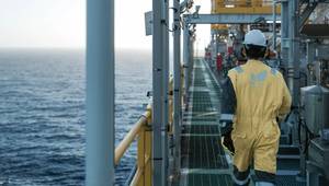 Equinor employee on the Bacalhau FPSO (Credit: Ole Jørgen Bratland / Equinor)

