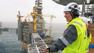 Kjetil Hove, executive vice president for Development and Production Norway, visiting the Johan Sverdrup field in the North Sea (Credit: Arne Reidar Mortensen / Equinor)