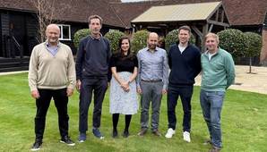 The newly formed TADEK leadership team celebrate at a recent company offsite
(Left to right: Rupert Raymond, Nigel Terry, Daniela Benites Munoz, Pierpaolo Ricci, Andrew French, James Tate – n.b Alastair Berry missing as he was offshore). © TADEK