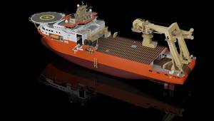 Render of Solstad’s new multi-purpose deepwater installation and construction vessel. © Kongsberg Maritime