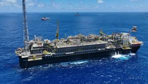 The FPSO P-78 is the seventh platform in operation in the Búzios field, in the pre-salt layer of the Santos Basin. Image Credit Divulgaçao Petrobras