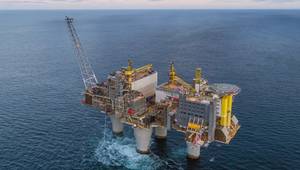 The Troll A platform in the North Sea (Credit: Jan Arne Wold and Elisabeth Sahl / Equinor)