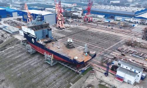 Island Offshore’s Hybrid OECV Hits Water at Vard Yard in Romania (Video)