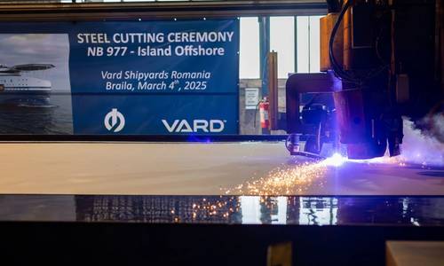 Vard Cuts First Steel for Island Offshore’s Hybrid Construction Vessel