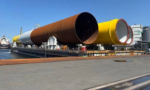 EEW SPC Delivers Last Three Monopiles for Sofia Offshore Wind Farm
