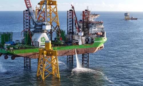First Foundation Up at 496MW Offshore Wind Farm in France