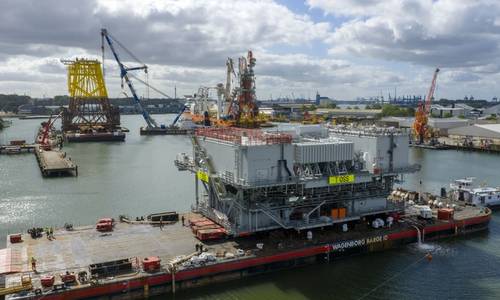 High-Voltage Substation for RWE’s Thor Wind Farm Sails Away from HSM Offshore