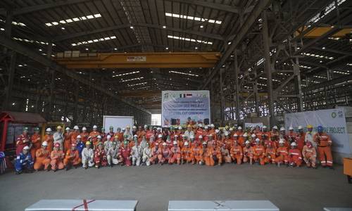 Saipem Marks First Steel Cut for Tangguh UCC Project at Karimun Yard